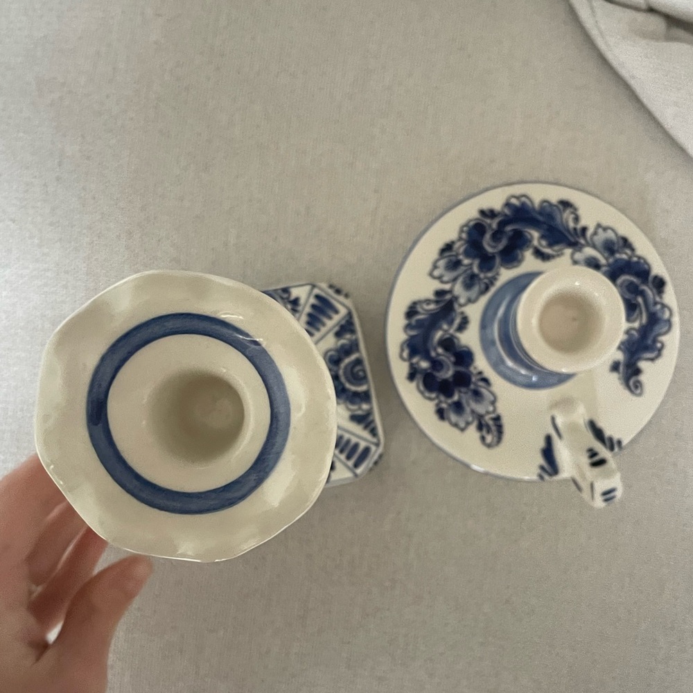 Delft Blue Hand-Made in Holland Candelstick Holders - Picture 7 of 14